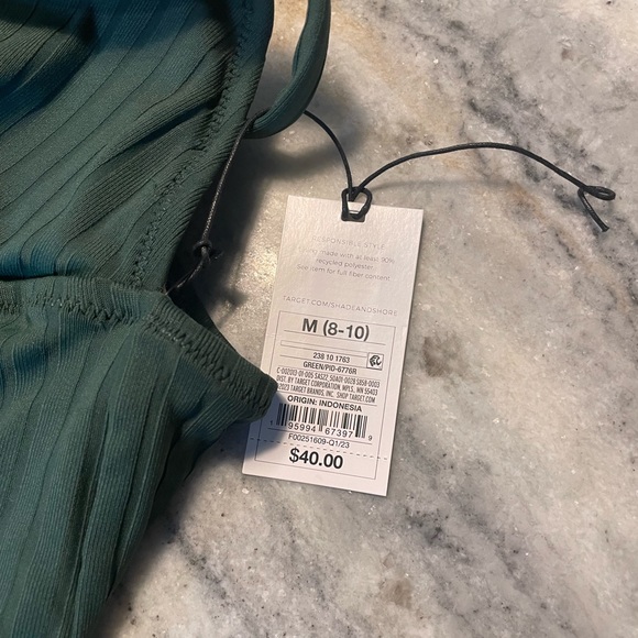 Shade and Shore Ribbed Plunge Front V-Wire One Piece Swimsuit - M - NWT - Picture 8 of 8